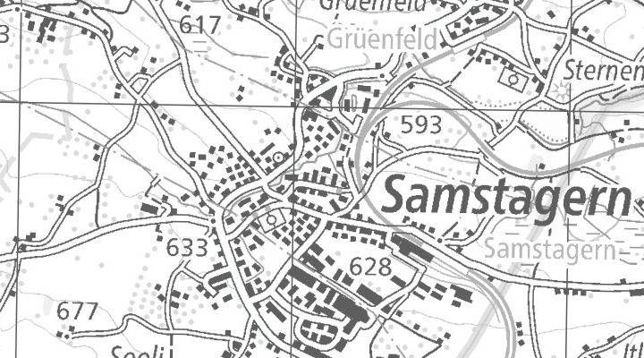 Kartenausschnitt: 8833 Samstagern