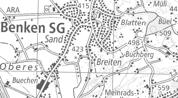 Kartenausschnitt: Breitenstrasse 19, 8717 Benken