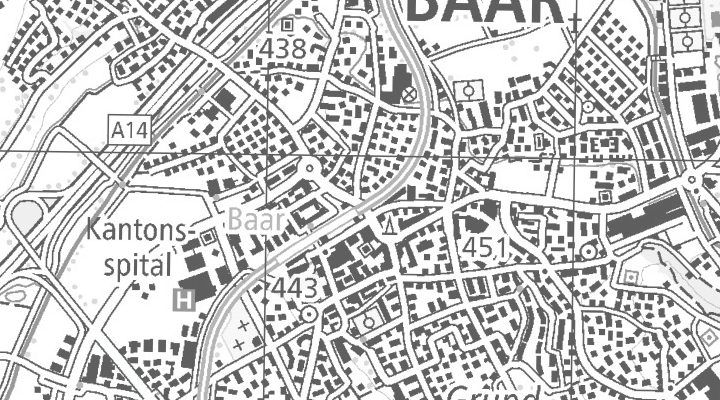 Kartenausschnitt: 6340 Baar