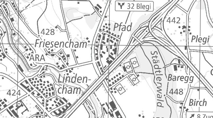 Kartenausschnitt: Langackerstrasse 25, 6330 Cham