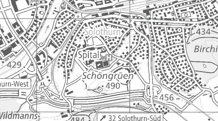 Kartenausschnitt: Schöngrünstrasse 42, 4500 Solothurn