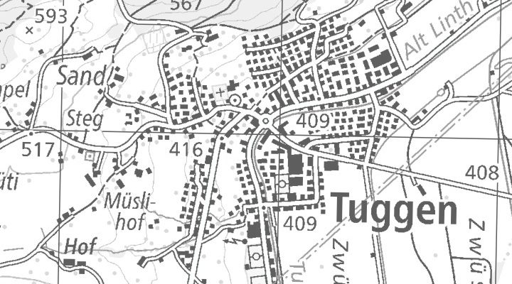 Kartenausschnitt: 8856 Tuggen