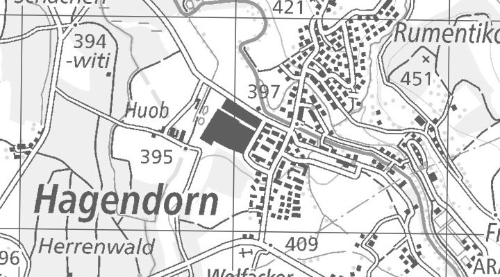 Kartenausschnitt: Flurstrasse 41, 6332 Hagendorn