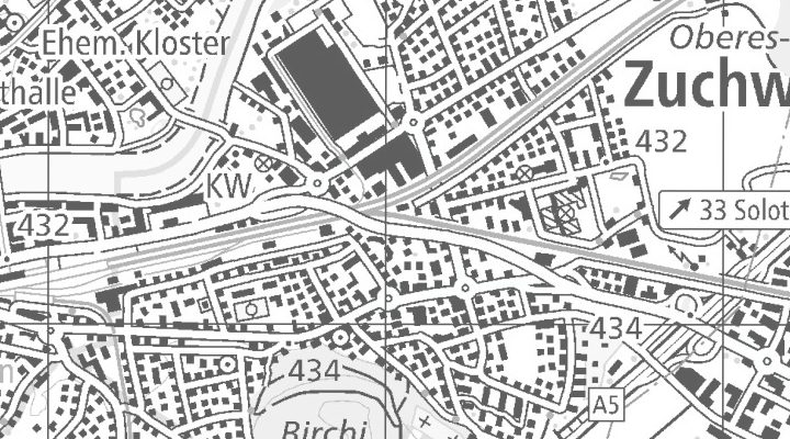 Kartenausschnitt: 4528 Zuchwil