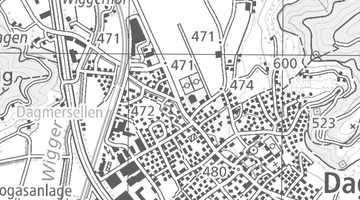 Kartenausschnitt: Baselstrasse 44, 6252 Dagmersellen