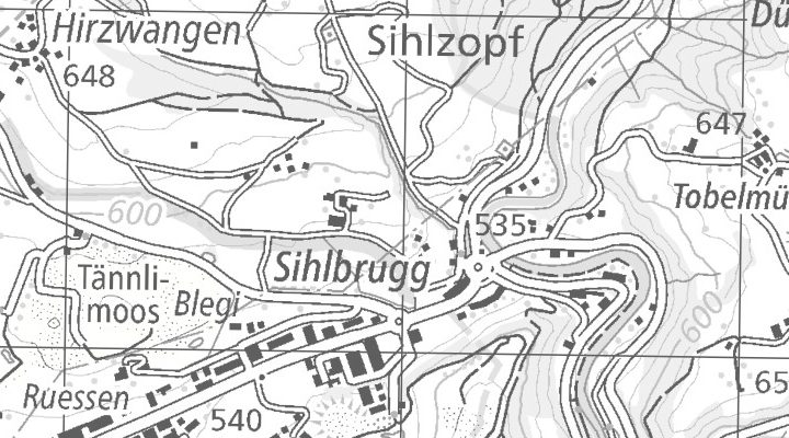 Kartenausschnitt: Zugerstrasse 7, 6340 Sihlbrugg