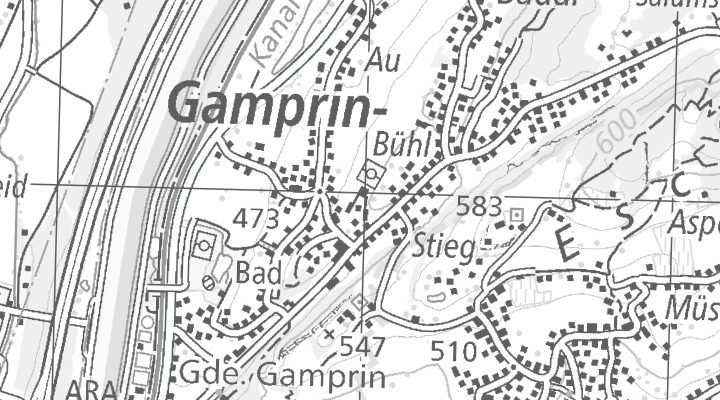 Kartenausschnitt: Schaanerstrasse 19, 9487 Bendern