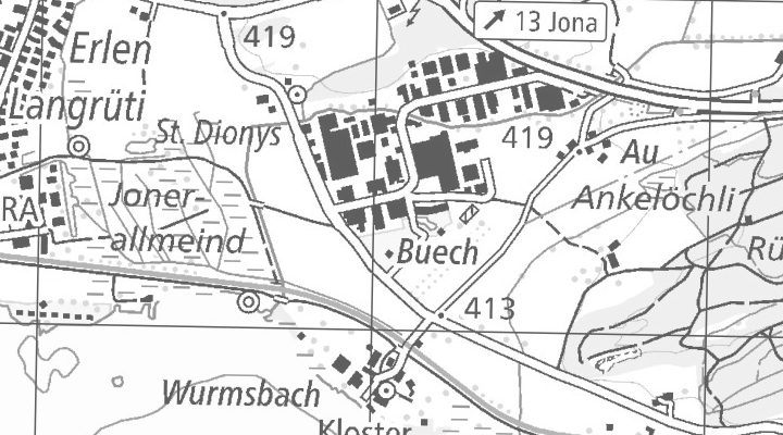 Kartenausschnitt: Buechstrasse 8, 8645 Jona