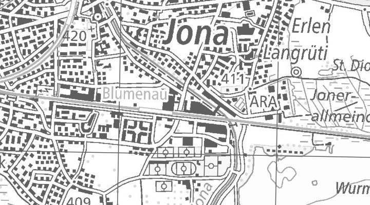 Kartenausschnitt: Schachenstrasse 77, 8645 Jona