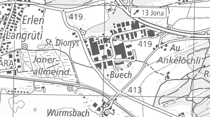Kartenausschnitt: Buechstrasse 5, 8645 Jona