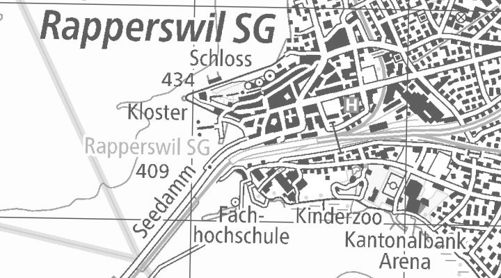 Kartenausschnitt: Fischmarktplatz, 8640 Rapperswil SG