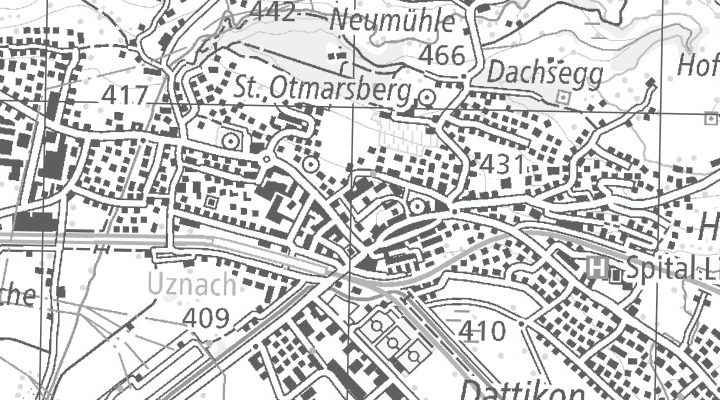 Kartenausschnitt: Zürcherstrasse 1, 8730 Uznach