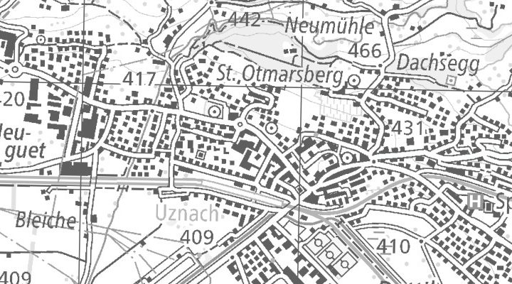 Kartenausschnitt: Zürcherstrasse 25, 8730 Uznach