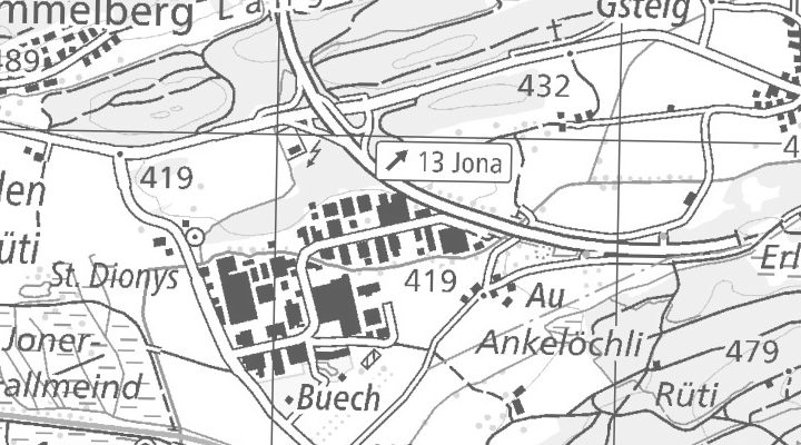 Kartenausschnitt: Buechstrasse 37, 8645 Jona