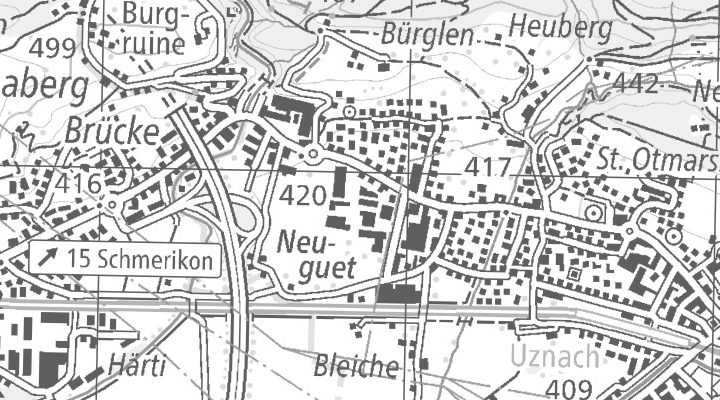 Kartenausschnitt: Etzelstrasse 3, 8730 Uznach