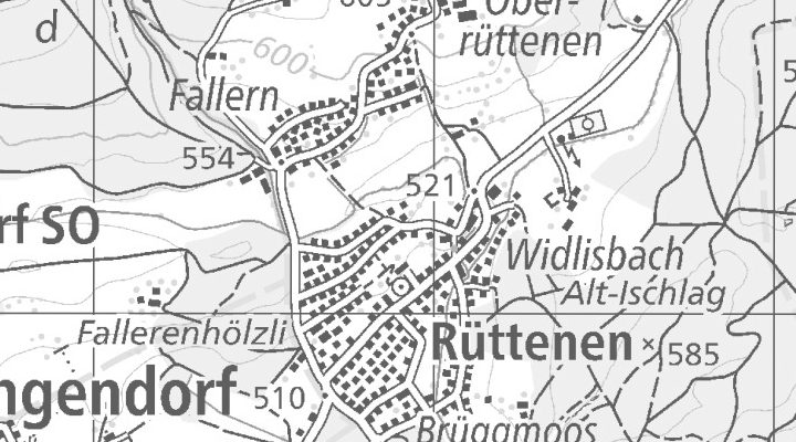 Kartenausschnitt: 4522 Rüttenen