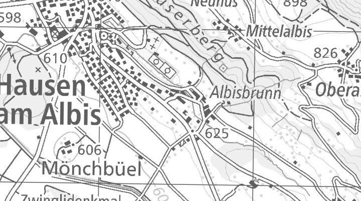 Kartenausschnitt: Ebertswilerstrasse 33, 8915 Hausen am Albis