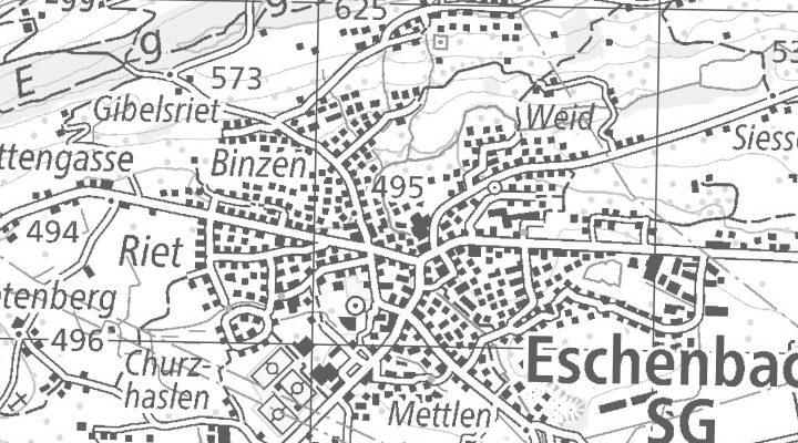 Kartenausschnitt: 8733 Eschenbach SG