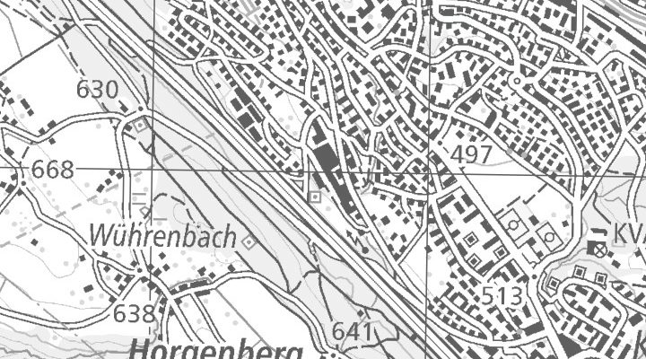 Kartenausschnitt: Bergstrasse 70, 8810 Horgen