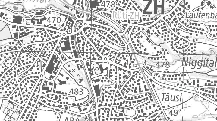 Kartenausschnitt: Dorfstrasse 34/44, 8630 Rüti