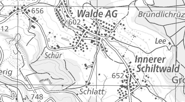 Kartenausschnitt: Niederhaslistrasse 4C, 5046 Dielsdorf (Zürich), Lupfig (Aargau)