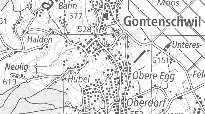 Kartenausschnitt: Hasel 837, 5728 Gontenschwil
