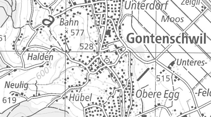 Kartenausschnitt: Hasel 837, 5728 Gontenschwil
