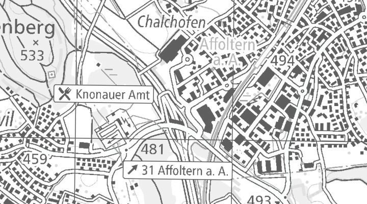 Kartenausschnitt: Moosbachstrasse 2, 8910 Affoltern am Albis