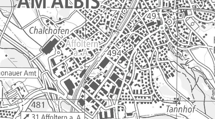 Kartenausschnitt: Büelstrasse 15, 8910 Affoltern am Albis - Büelstrasse 15