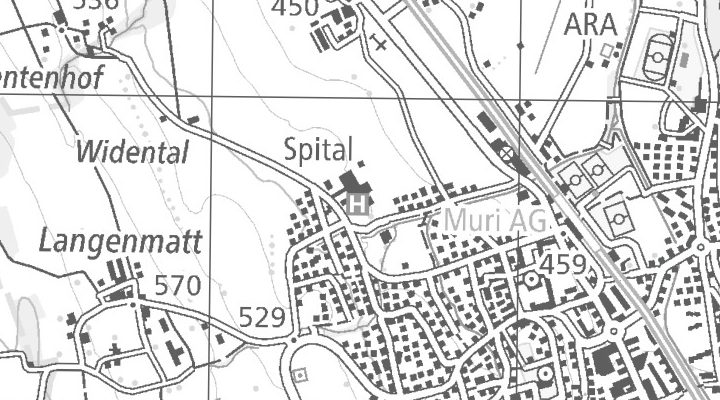 Kartenausschnitt: Spitalstrasse 144, 5630 Muri AG