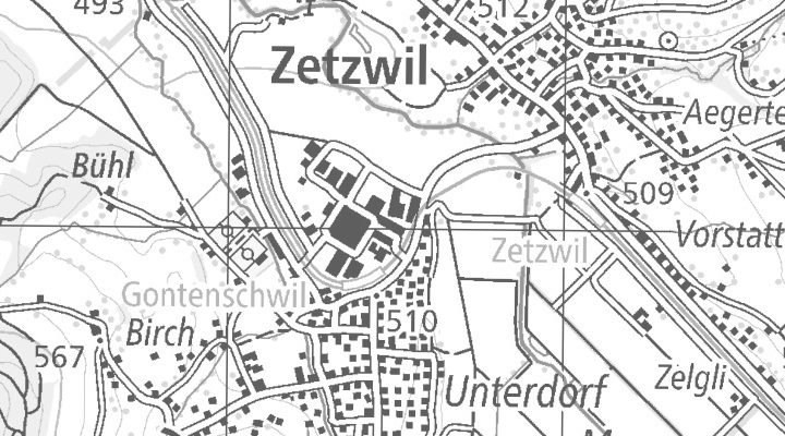 Kartenausschnitt: Zetzwilerstrasse 760, 5728 Gontenschwil