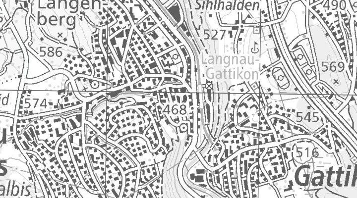 Kartenausschnitt: Alte Dorfstrasse 3d, 8135 Langnau am Albis