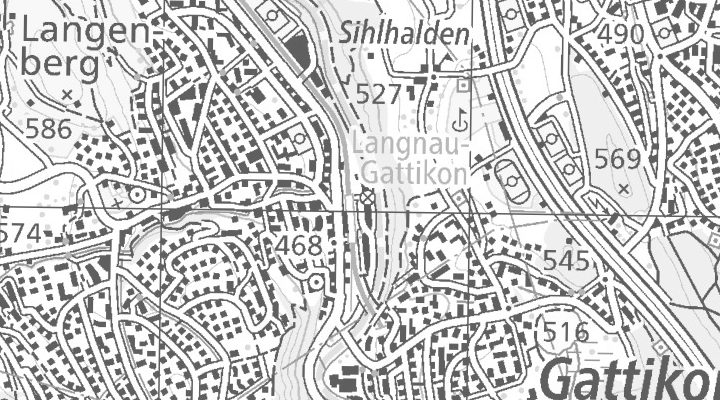 Kartenausschnitt: Spinnereistrasse 12, 8135 Langnau am Albis