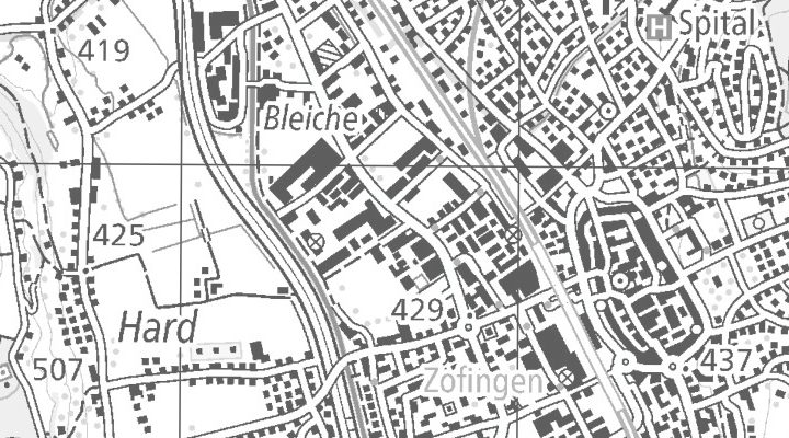 Kartenausschnitt: Untere Brühlstrasse 9, 4800 Zofingen