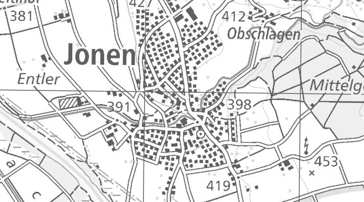 Kartenausschnitt: Chriesiweg 6 Haus Similasan, 8916 Jonen