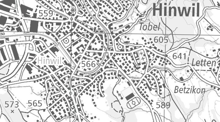 Kartenausschnitt: 8340 Hinwil