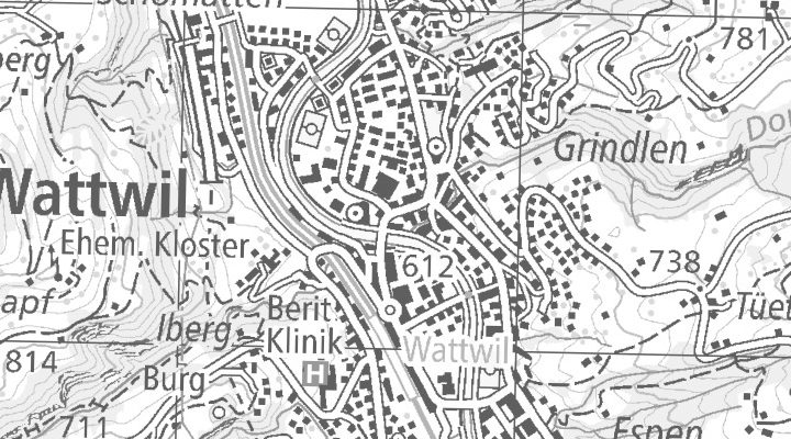 Kartenausschnitt: Poststrasse 27, 9630 Wattwil