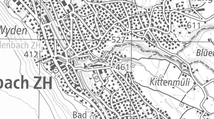 Kartenausschnitt: 8703 Erlenbach