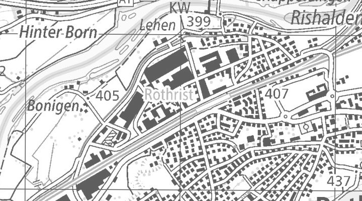 Kartenausschnitt: Industrieweg 12, 4852 Rothrist