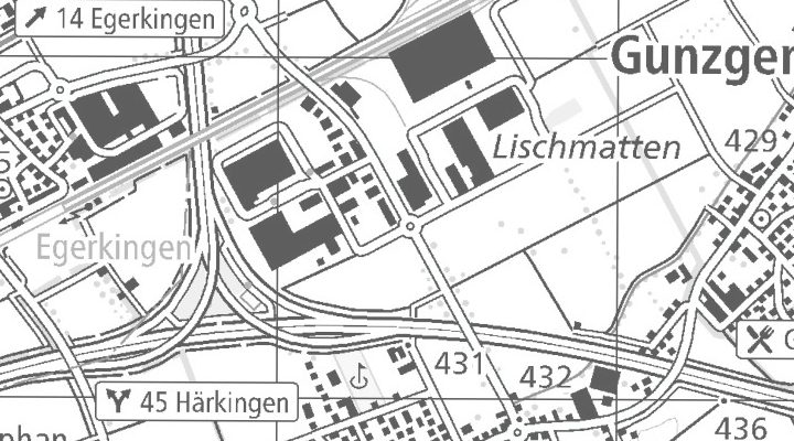 Kartenausschnitt: Pfannenstiel 2, 4624 Härkingen