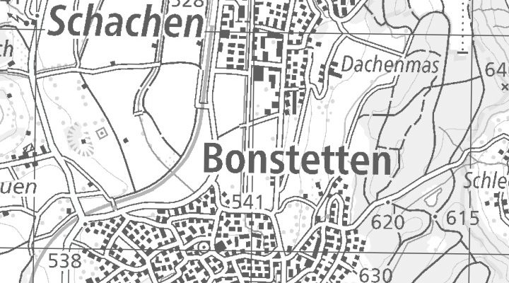 Kartenausschnitt: 8906 Bonstetten
