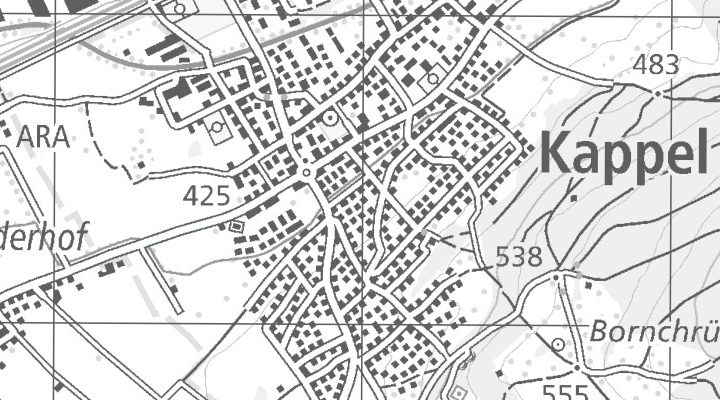 Kartenausschnitt: Autobahnraststätte Gunzgen, 4616 Kappel
