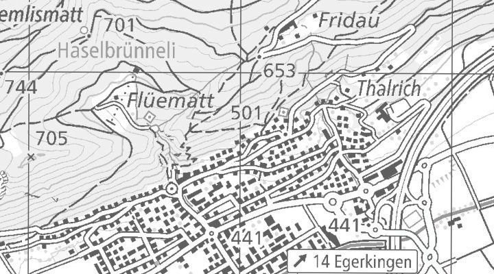 Kartenausschnitt: Region Egerkingen