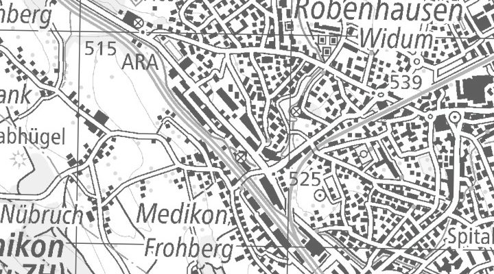 Kartenausschnitt: Giessereistrasse 1, 8620 Wetzikon ZH