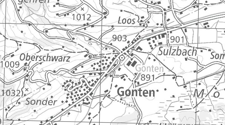 Kartenausschnitt: Dorfstrasse 40, 9108 Gonten