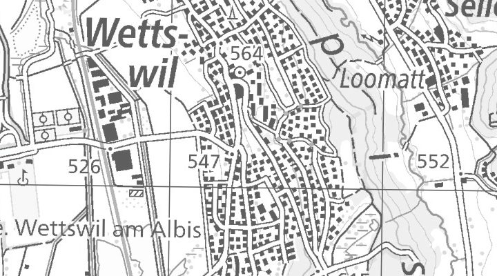 Kartenausschnitt: 8907 Wettswil