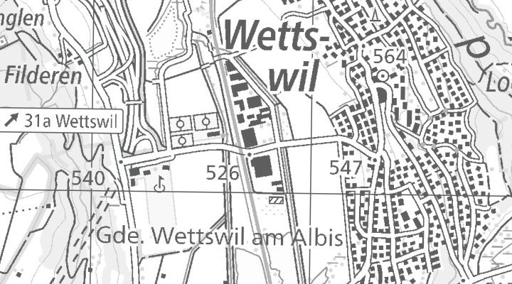 Kartenausschnitt: Moosstrasse 30, 8907 Wettswil a.A.