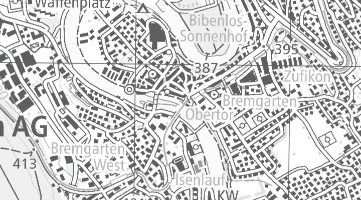 Kartenausschnitt: Sonnengutstr. 2, 5620 Bremgarten AG