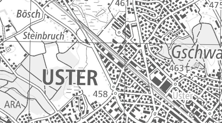 Kartenausschnitt: Ackerstrasse 43, 8610 Uster