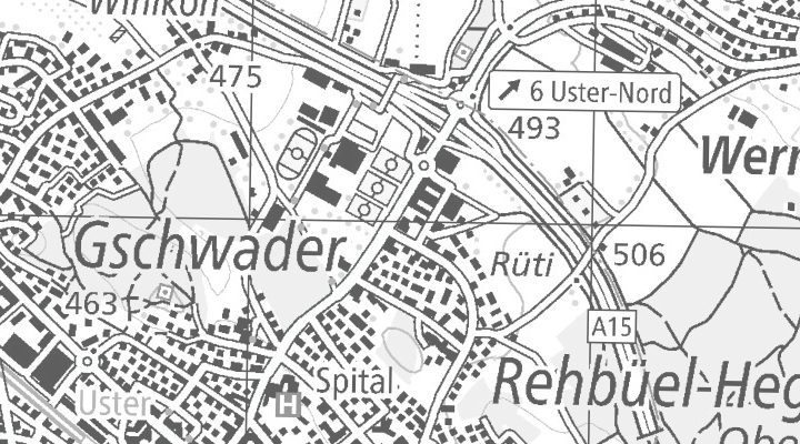 Kartenausschnitt: Pfäffikerstrasse 32, 8610 Uster